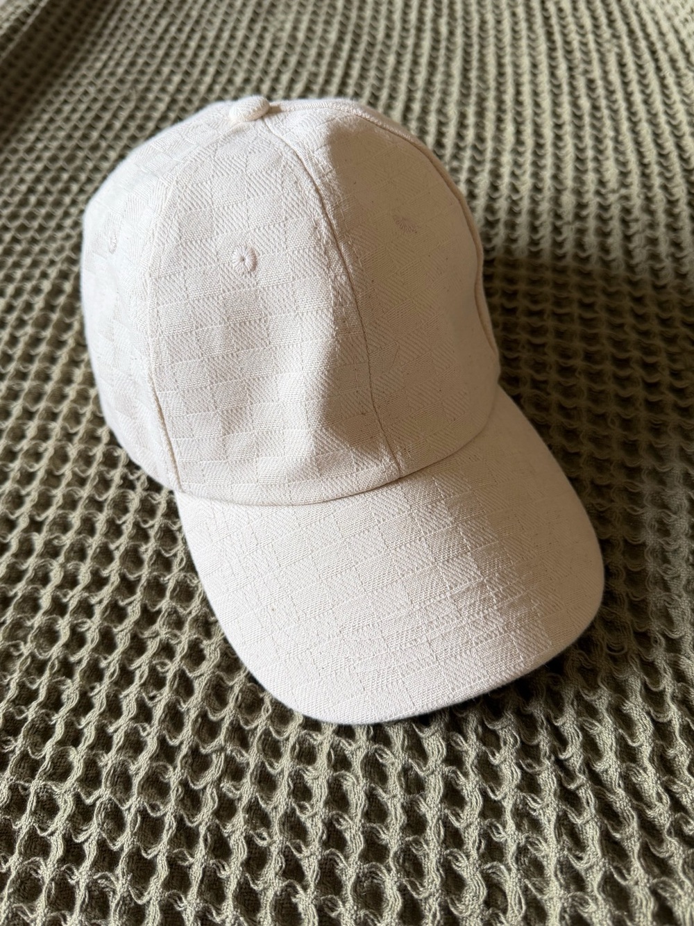 Cream Beige Plain Baseball Hat